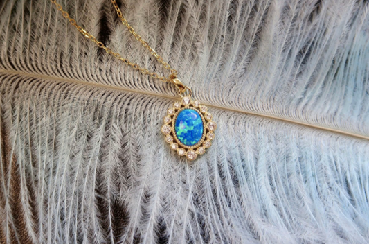Blue Opal Necklace.
