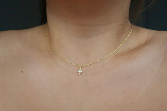 Tiny Cross Zircons Necklace