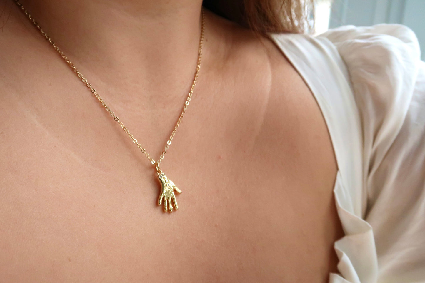 Gold Hand Necklace