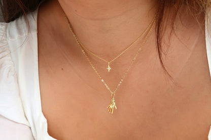 Gold Hand Necklace