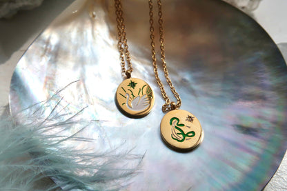 Animal And Flower Coin Necklace