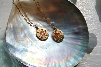 Animal And Flower Coin Necklace