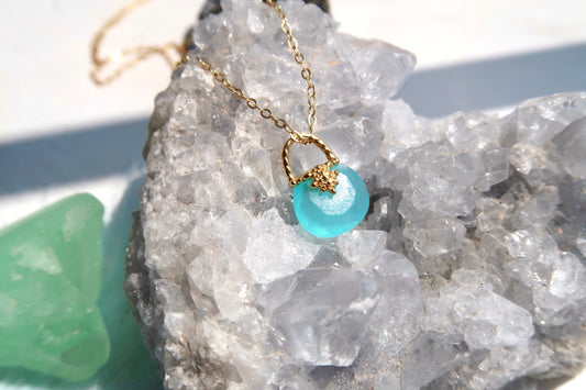 Super Cute Natural Celestite Crystal Necklace