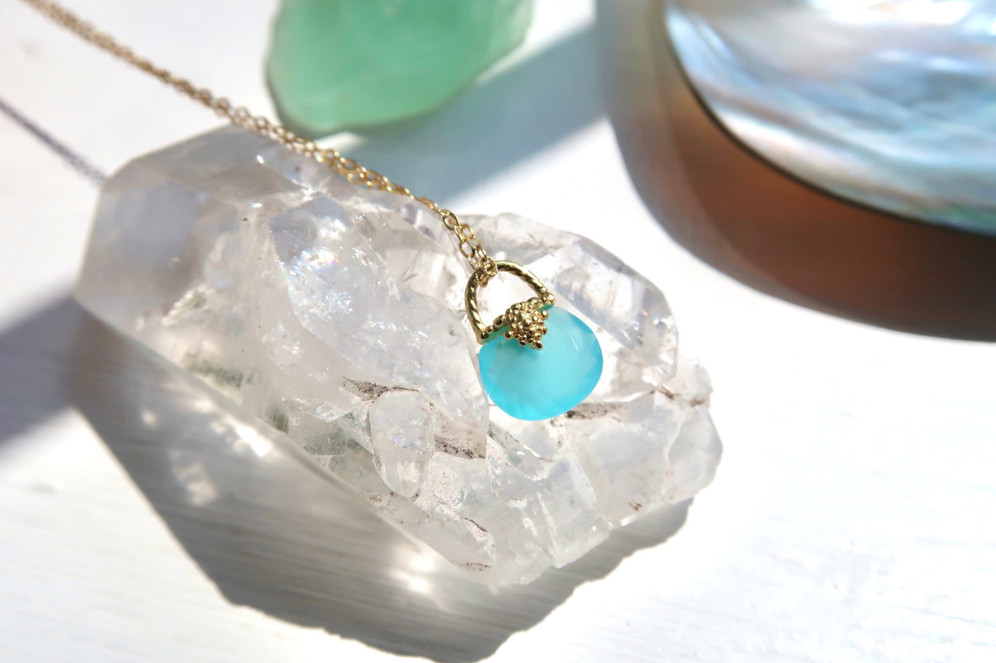 Super Cute Natural Celestite Crystal Necklace