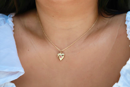 Gold Heart Locket Necklace