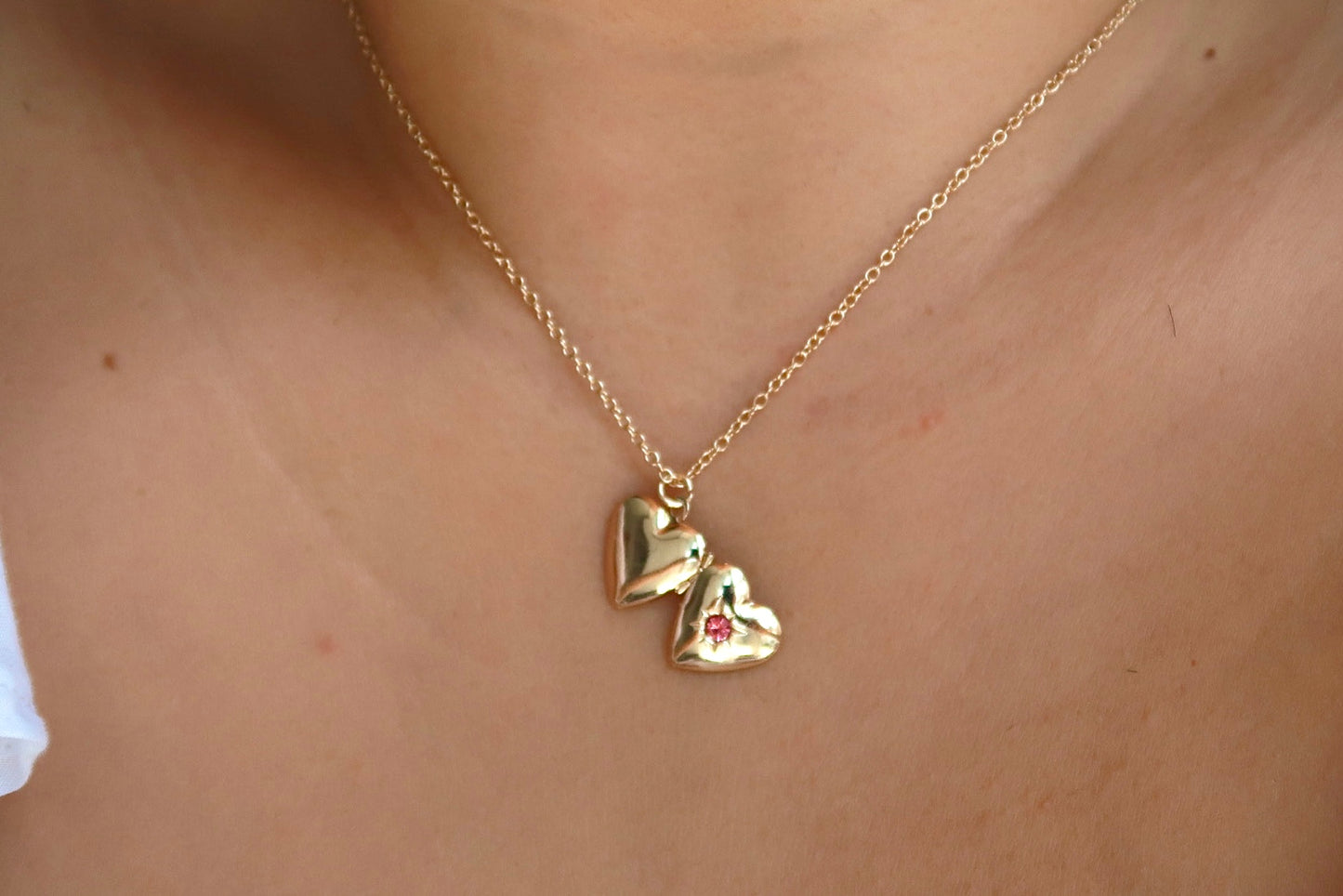 Gold Heart Locket Necklace