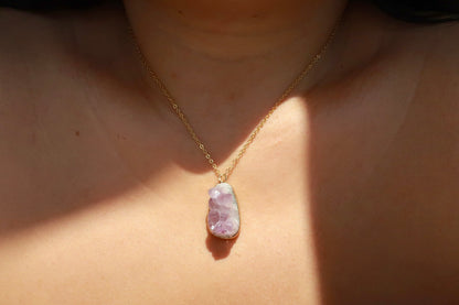 Raw Amethyst pendant necklace