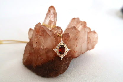 Vintage Style Ruby Necklace