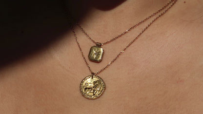 Gold Lion Coin Necklace