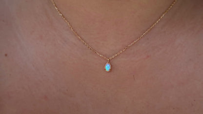 Rose Gold Fire Opal Necklace