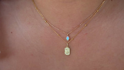 Rose Gold Fire Opal Necklace