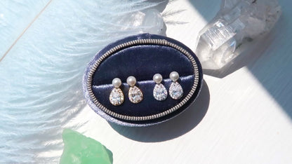 Vintage Style Pearl Stud Earrings